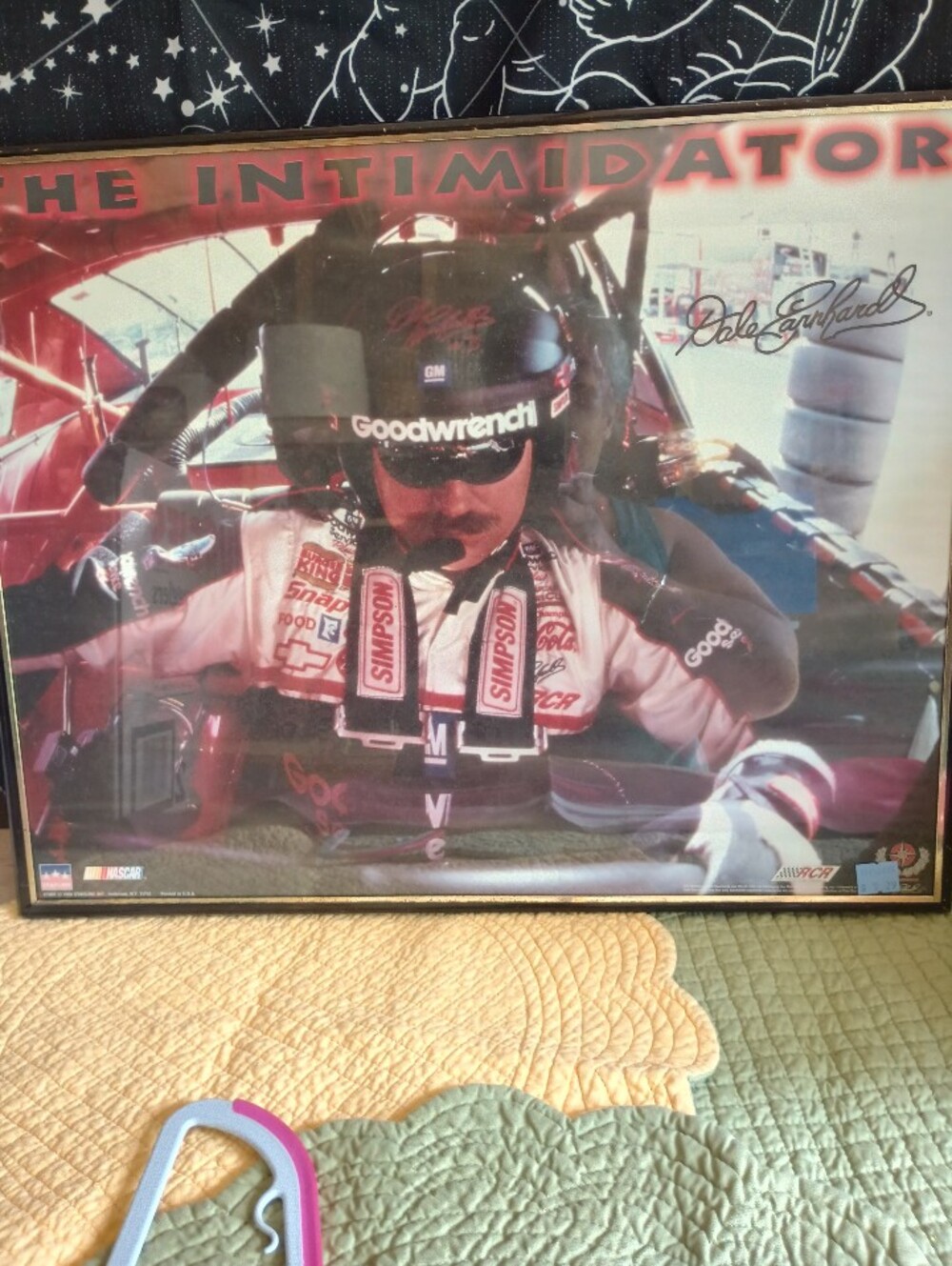 "The Intimidator" Dale Earnhardt  Red and White Poster And Graphic Banner